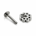 Titanium Floral Cluster Flat Back Stud