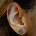 Titanium Floral Cluster Flat Back Stud