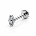Titanium Marquise Crystal Flat Back Piercing Jewelry