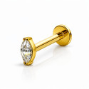 Titanium Marquise Crystal Flat Back Piercing Jewelry
