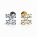 Titanium CZ Cross Cluster Flat Back Stud