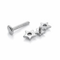 Titanium Triple Star Flat Back Stud