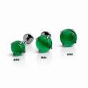 Green Cabochon Titanium Flat Back Stud