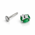 Green Cabochon Titanium Flat Back Stud