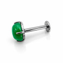 Green Cabochon Titanium Flat Back Stud