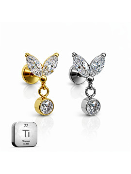 Marquise CZ Drop Tit...