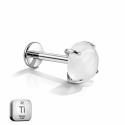 Moonstone Titanium Flat-Back Stud
