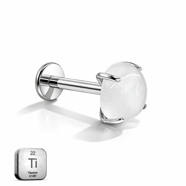 Moonstone Titanium Flat-Back Stud