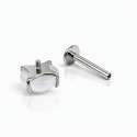 Moonstone Titanium Flat-Back Stud