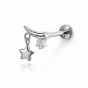 Titanium Star Charm Flat-Back Labret