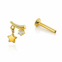 Titanium Star Charm Flat-Back Labret
