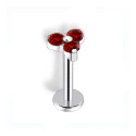 Natural Titanium 16G (1.2MM) Internally Threaded Trinity Piercing Stud