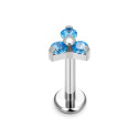 Natural Titanium 16G (1.2MM) Internally Threaded Trinity Piercing Stud