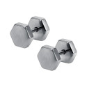 Surgical Steel External Threaded CZ Men Hexagonal Studs