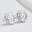 Surgical Steel Butterfly Back Lion Face Men Studs