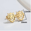 Surgical Steel Butterfly Back Lion Face Men Studs