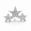 18K White Gold Triple Star Moissanite (Sold Per Piece)