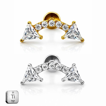 Titanium Curved CZ Arc – Internally Threaded (16G)