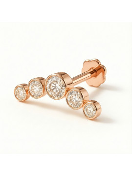 18K Rose Gold Bezel-...