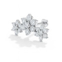 18K White Gold Moissanite Cluster Stud – Internally Threaded (Sold Per Piece)