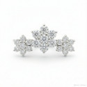 18K White Gold Moissanite Cluster Stud – Internally Threaded (Sold Per Piece)