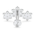 18K White Gold Moissanite Cluster Stud – Internally Threaded (Sold Per Piece)