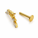 Titanium Marquise Cluster Flat-Back Stud – Internally Threaded (Sold Per Piece)