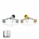 Titanium Marquise Cluster Flat-Back Stud