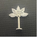 Vertical Helix Titanium Jewelry – 5 CZ Lotus Design