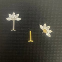 Vertical Helix Titanium Jewelry – 5 CZ Lotus Design