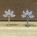Vertical Helix Titanium Jewelry – 5 CZ Lotus Design