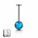 Titanium Opal Flat Back Labret – Vertical Helix Piercing
