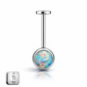 Titanium Opal Flat Back Labret – Vertical Helix Piercing