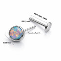 Titanium Opal Flat Back Labret – Vertical Helix Piercing