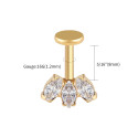 Vertical Helix Titanium Jewelry – 3 CZ Marquise Cluster