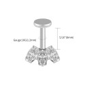 Vertical Helix Titanium Jewelry – 3 CZ Marquise Cluster