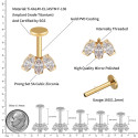 Vertical Helix Titanium Jewelry – 3 CZ Marquise Cluster