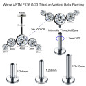 Vertical Helix & Traditional Maharashtrian Bugadi Piercing — 5 CZ Cluster