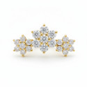 18K Yellow Gold Moissanite Cluster Stud – Internally Threaded (Sold Per Piece)