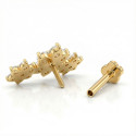 18K Yellow Gold Moissanite Cluster Stud – Internally Threaded (Sold Per Piece)