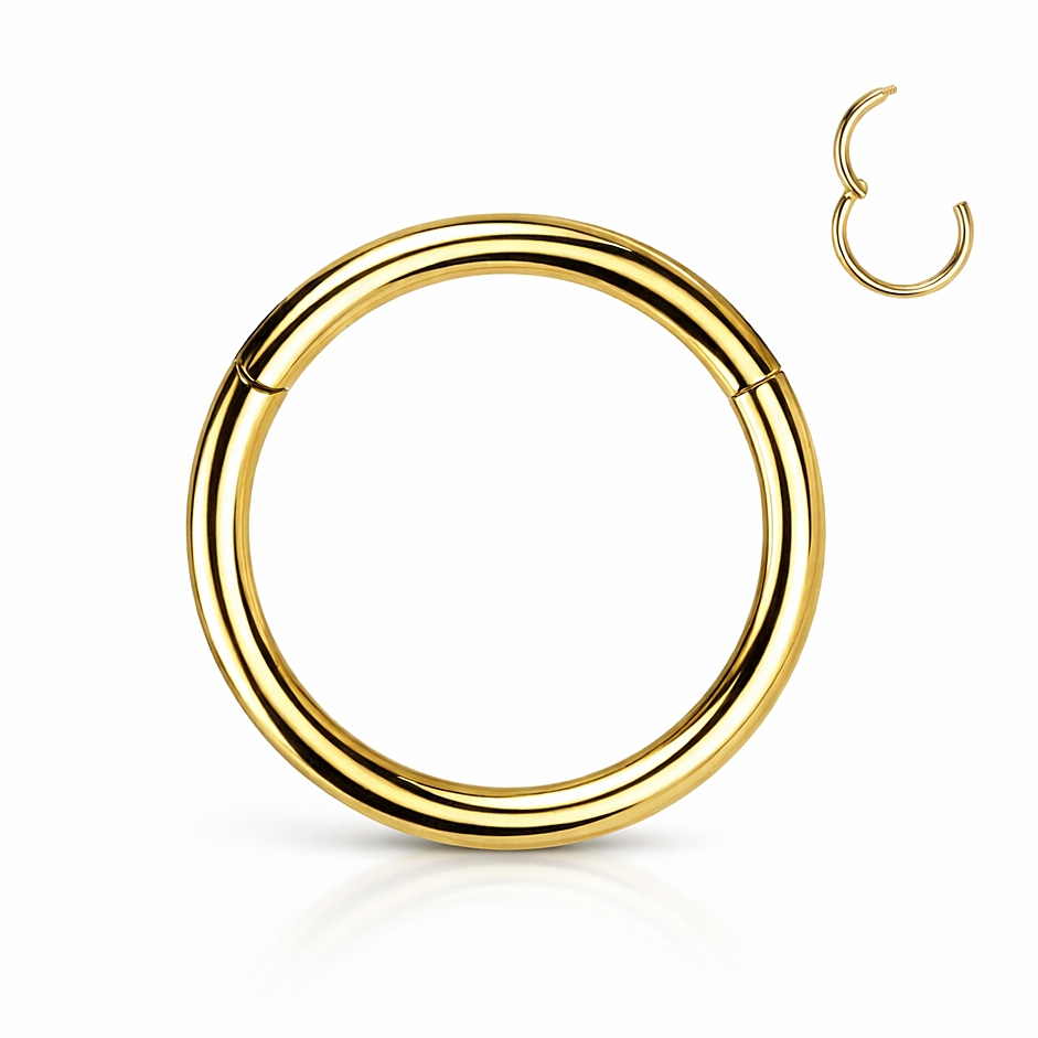 18K Yellow Gold Classic Hinged Hoop Ring