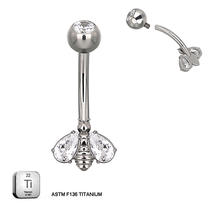Crystal Bee Belly Piercing