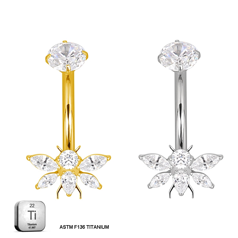 Crystal Bee Belly Piercing