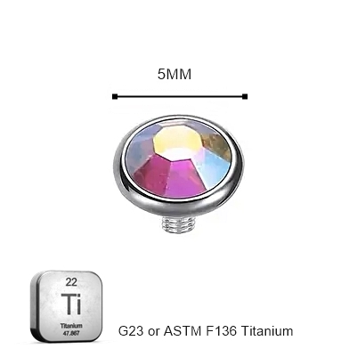 Dermal_14G_02 ASTM F136 Titanium AB Microdermal Dermal Crystal Top Replacement 5MM