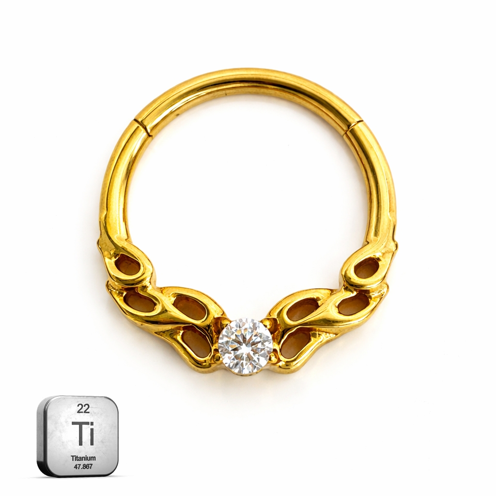 Titanium Hinged Clicker Ring