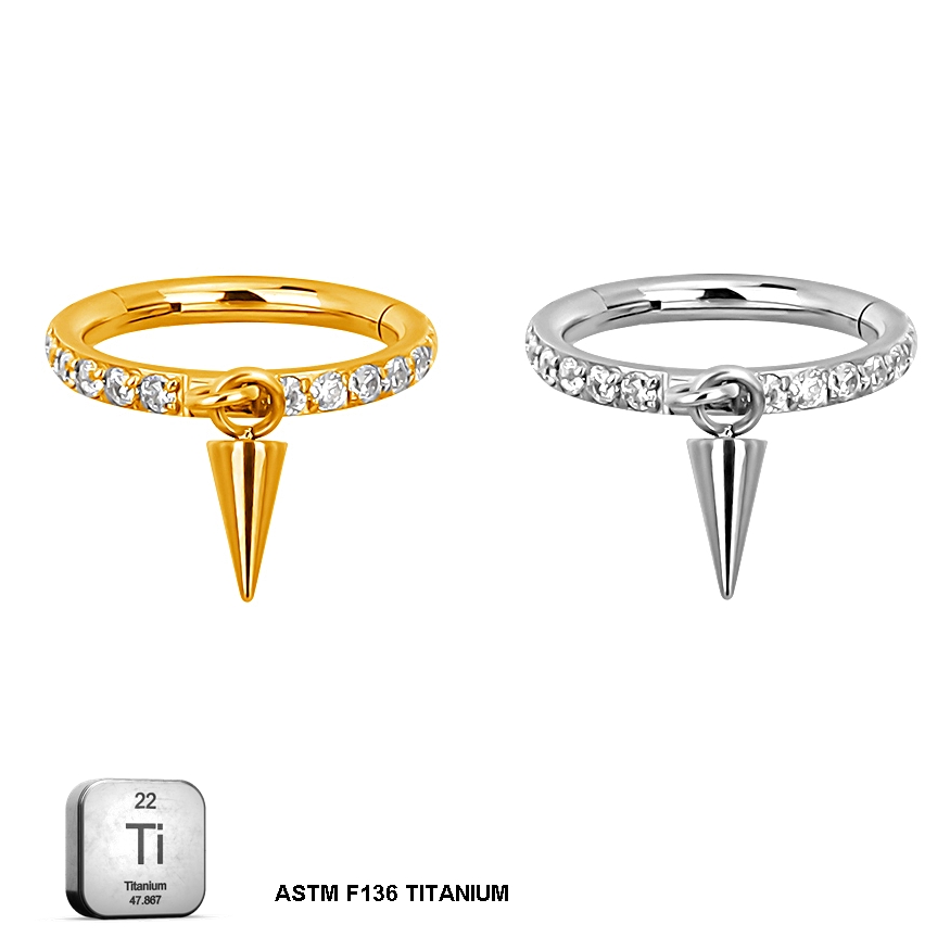 Titanium Spike Dangle Hinged Hoop – Bold Meets Brilliance