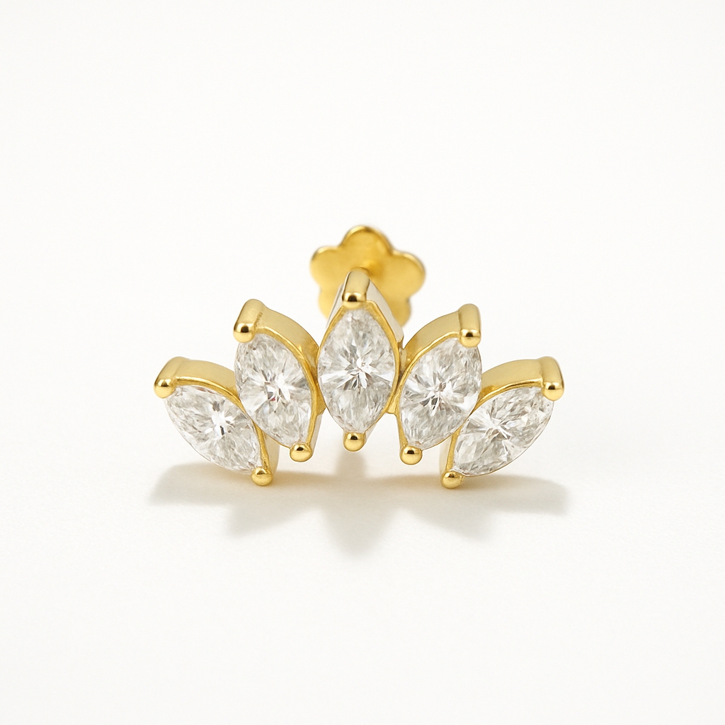 18K Gold Marquise Lab Diamond Cluster – Internally Threaded (Sold Per Piece)