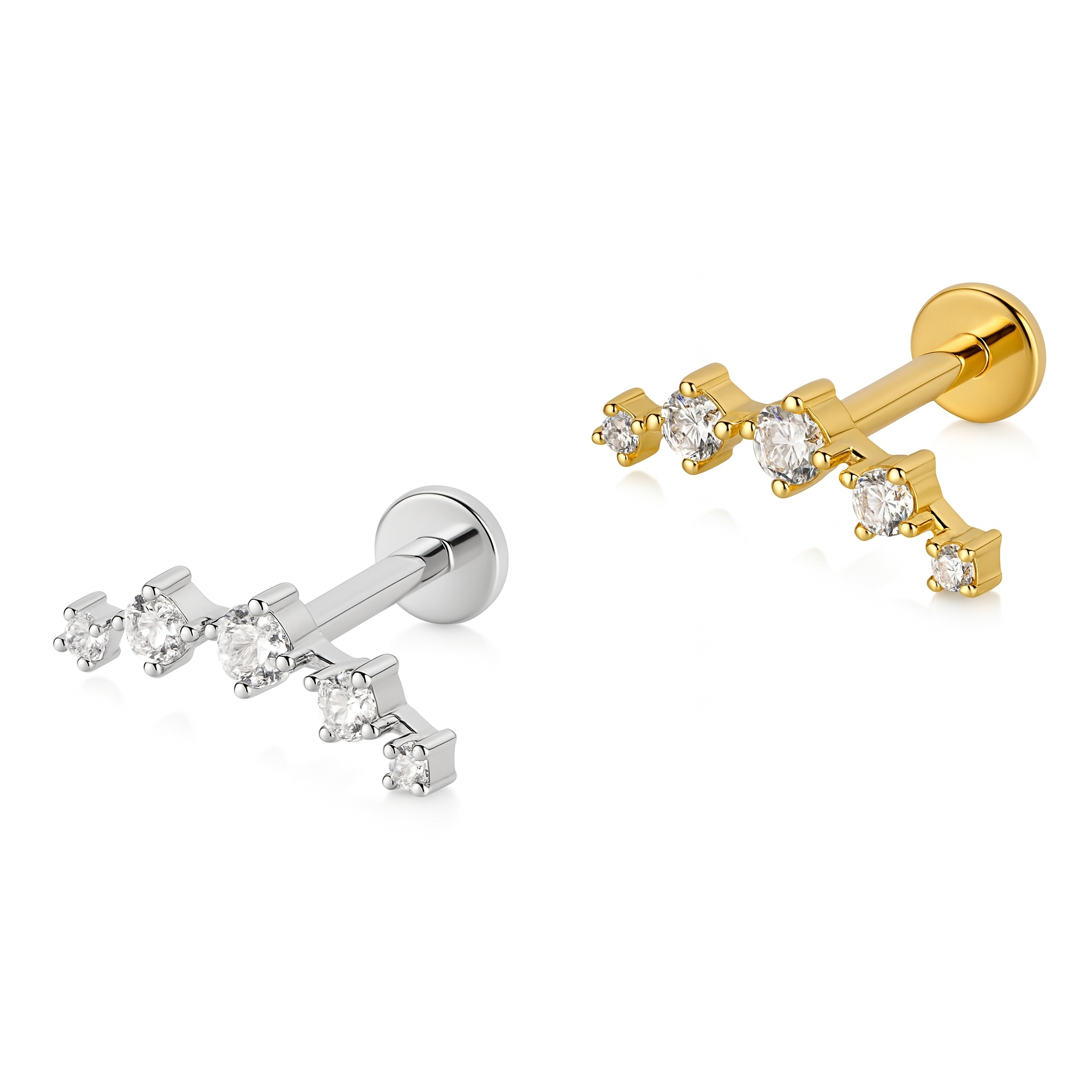 18K Gold Five-Diamond Bloom Arch Lab Diamonds