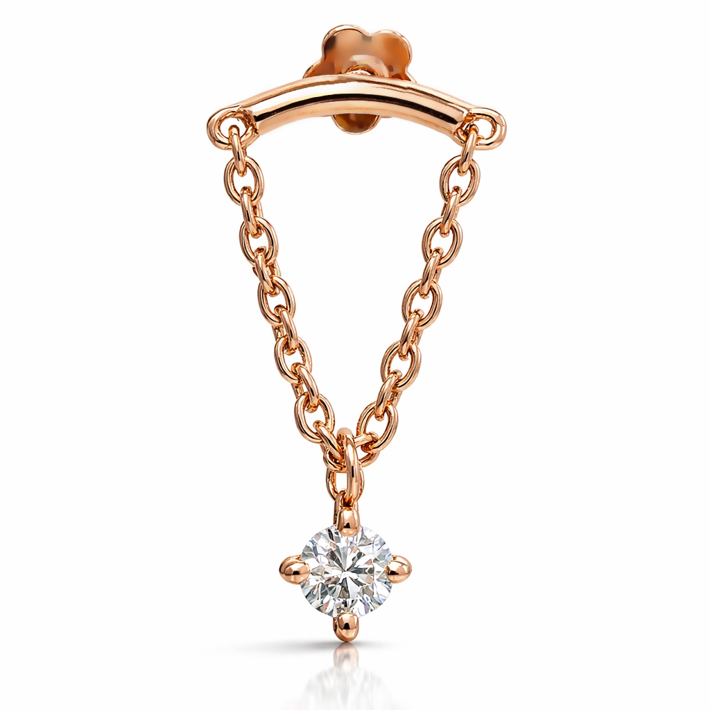 18K Rose Gold Hidden Helix Chain Stud