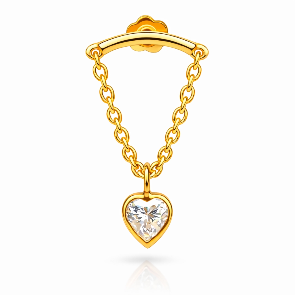 18K Yellow Gold Hidden Helix Heart-Shaped Moissanite